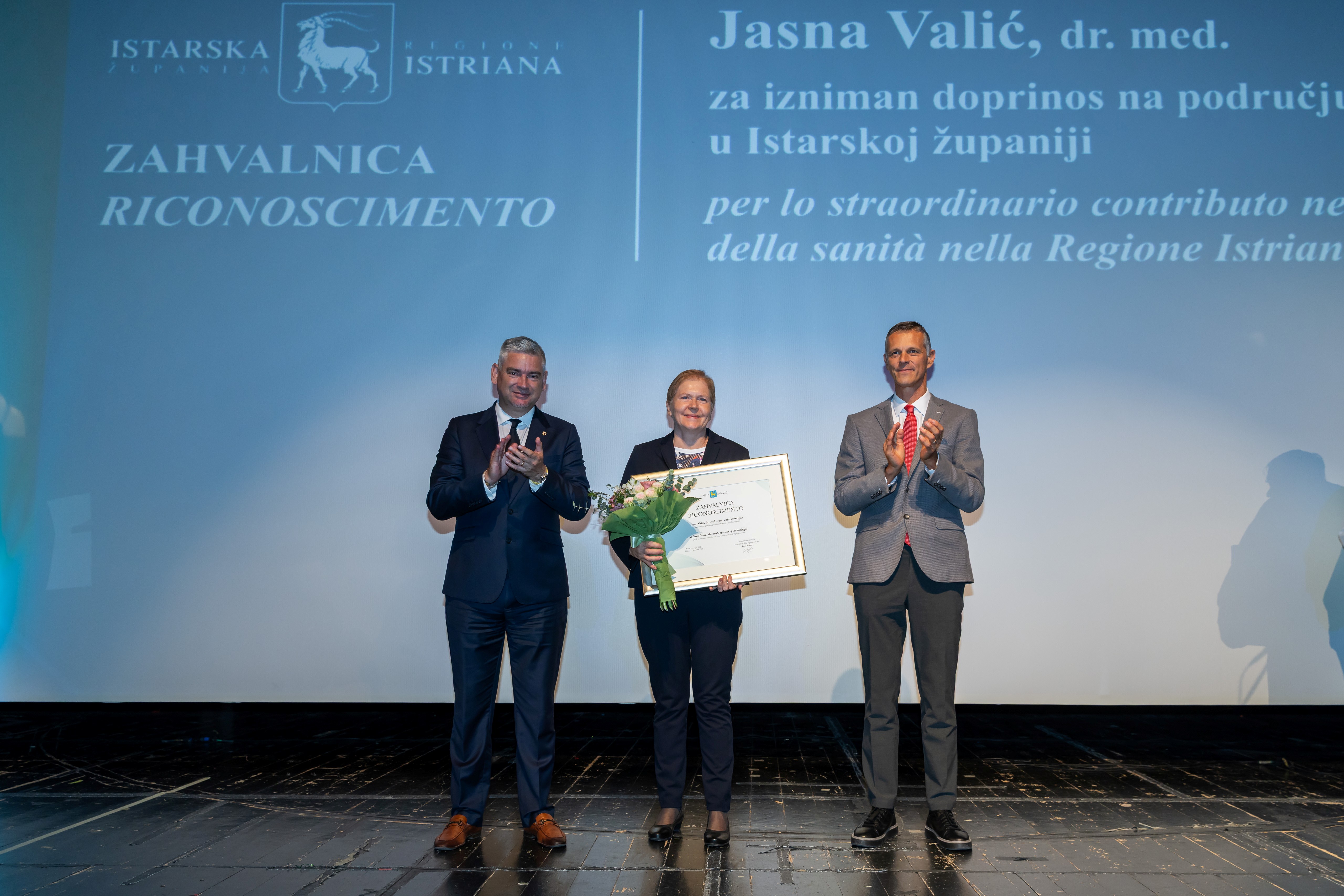 Jasni Valić dr. med., specijalistici epidemiologije dodijeljena Zahvalnica Istarske županije